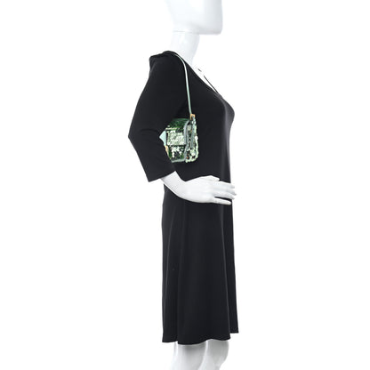 Fendi Satin Paillettes Catalan Mirror Mini Baguette 1997 Green 2 of 10