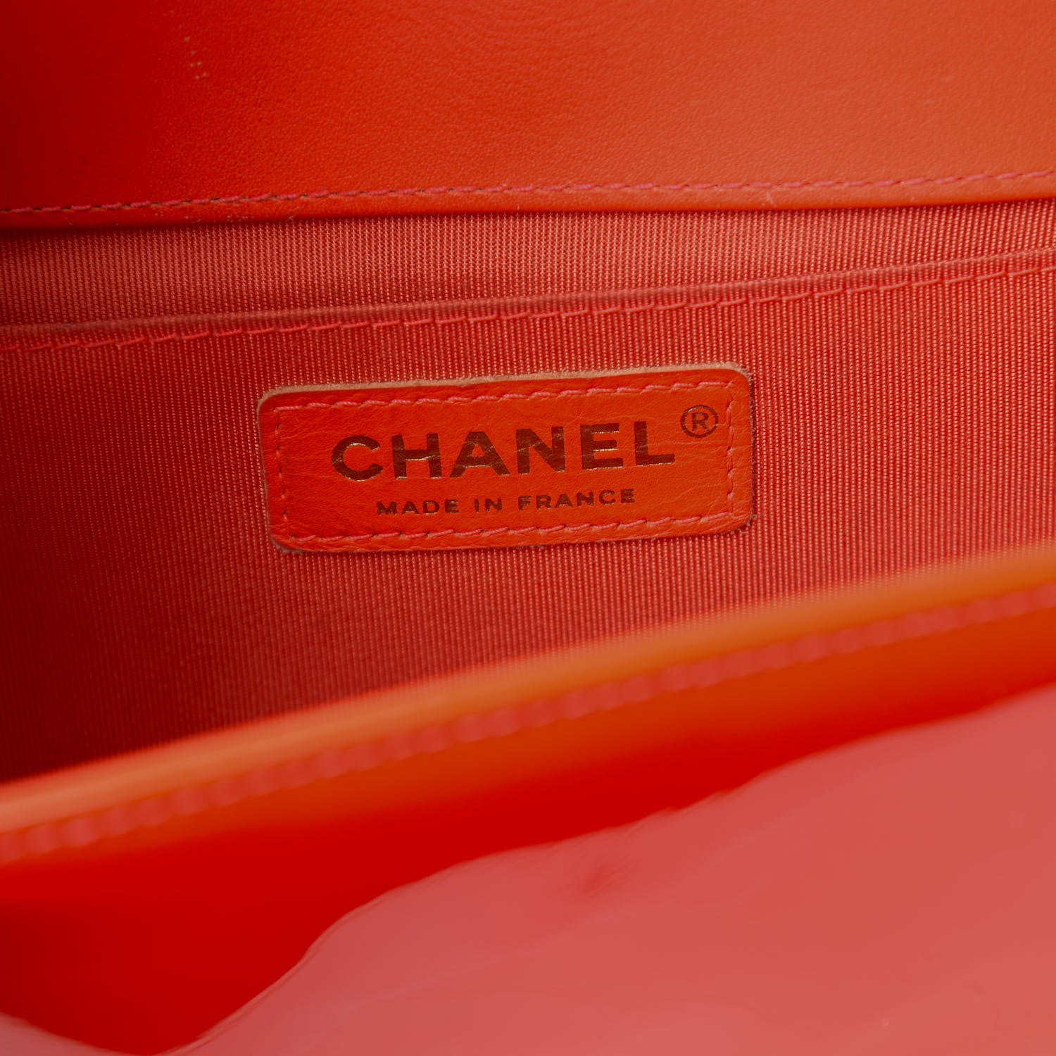 Chanel Patent Quilted Medium Boy Flap Orange 6 of 20