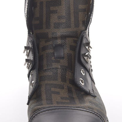 Fendi Zucca Spalmati Hiker Boots 10 Brown Black 8 of 11