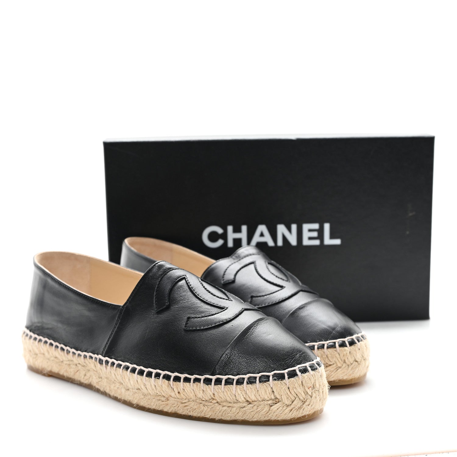 Chanel Lambskin CC Espadrilles 38 Black 10 of 10