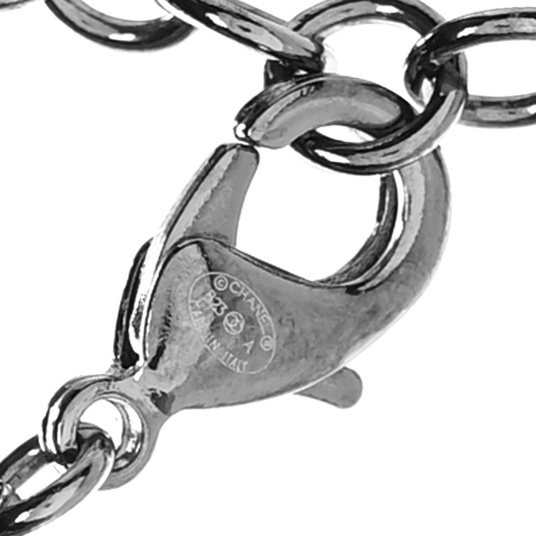 Chanel Ruthenium Crystal Flower CC Lariat Necklace 5 of 6
