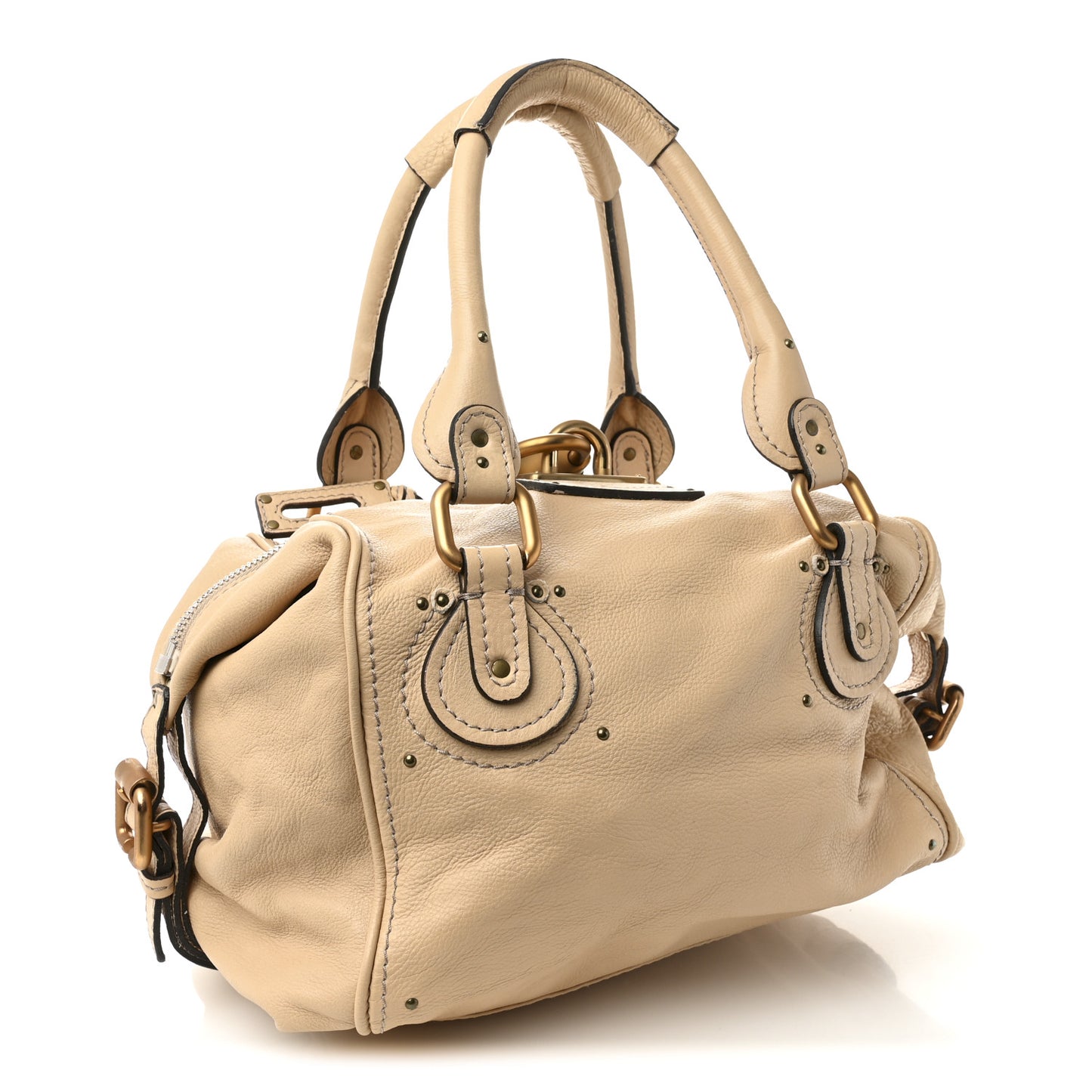 Calfskin Paddington Front Pocket Tote Creme