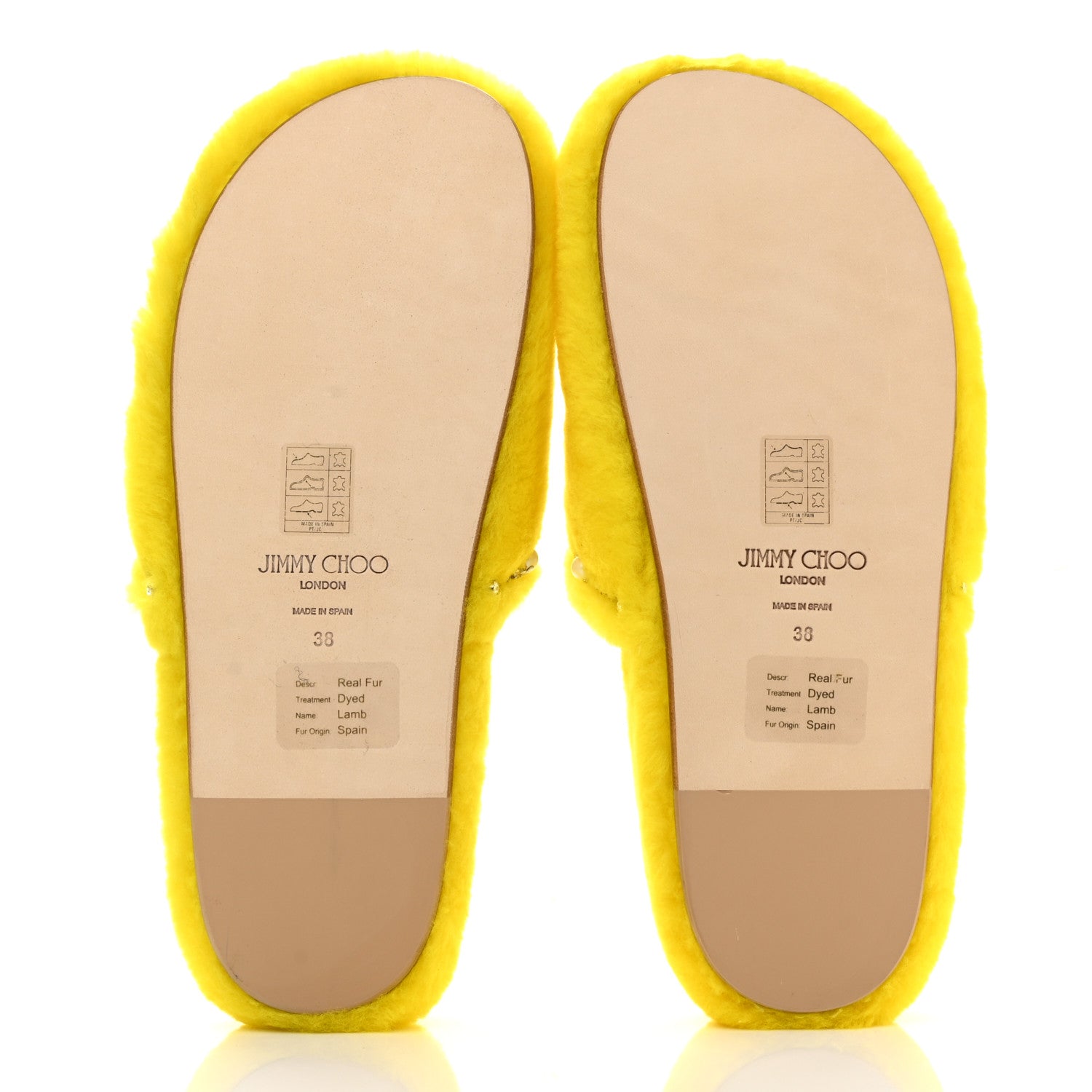 Jimmy Choo Shearling Crystal Pearl Aliette Flat Mules 38 Mimosa 5 of 8