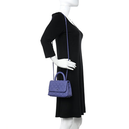 Chanel Caviar Quilted Incognito Extra Mini Coco Handle Flap Purple 2 of 11