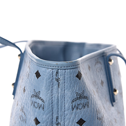 MCM Visetos Medium Anya Zip Top Shopper Tote Blue 11 of 12