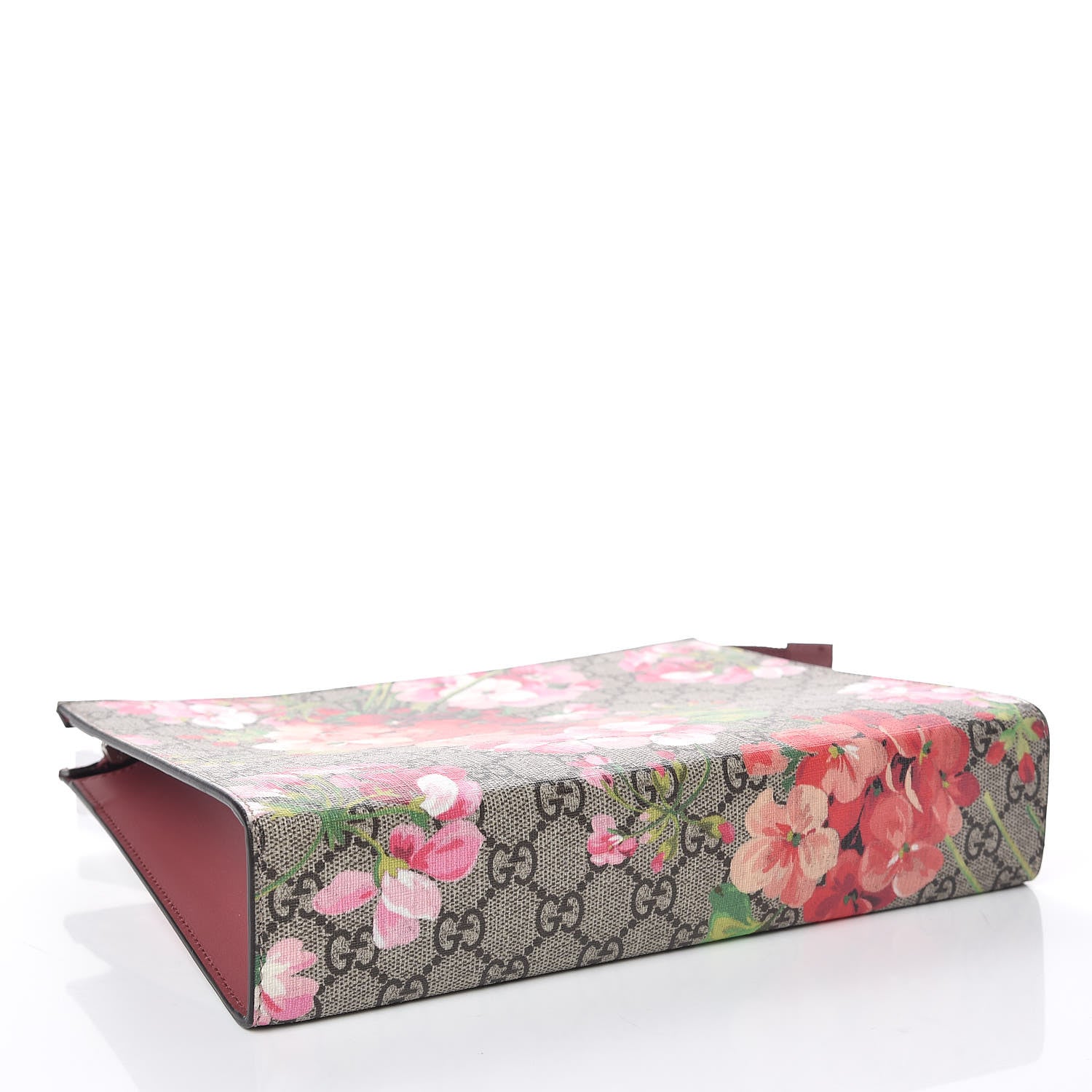 Gucci GG Supreme Monogram Blooms Large Cosmetic Case Beige Multicolor Dry Rose 4 of 9