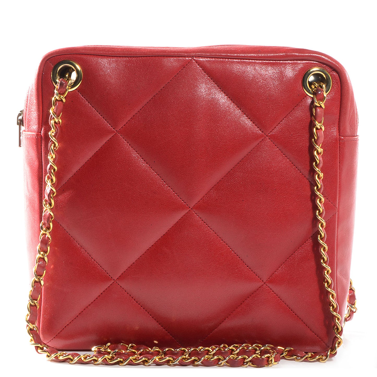 Lambskin Quilted Shoulder Bag Red