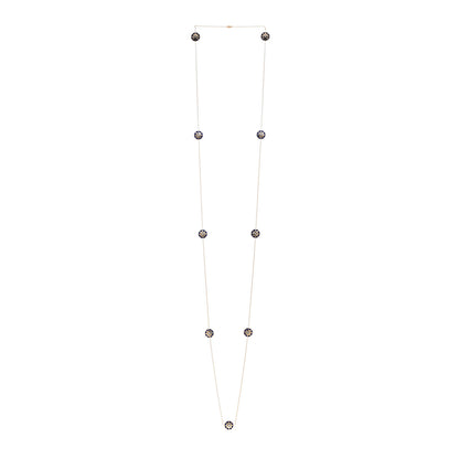 Christian Dior 18K Yellow Gold Diamond Lapis Rose Des Vents 9-Station Long Necklace 3 of 4