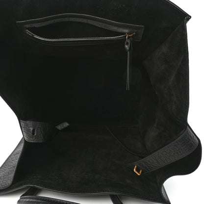 Celine Crocodile Embossed Calfskin Medium Phantom Luggage Black 5 of 8