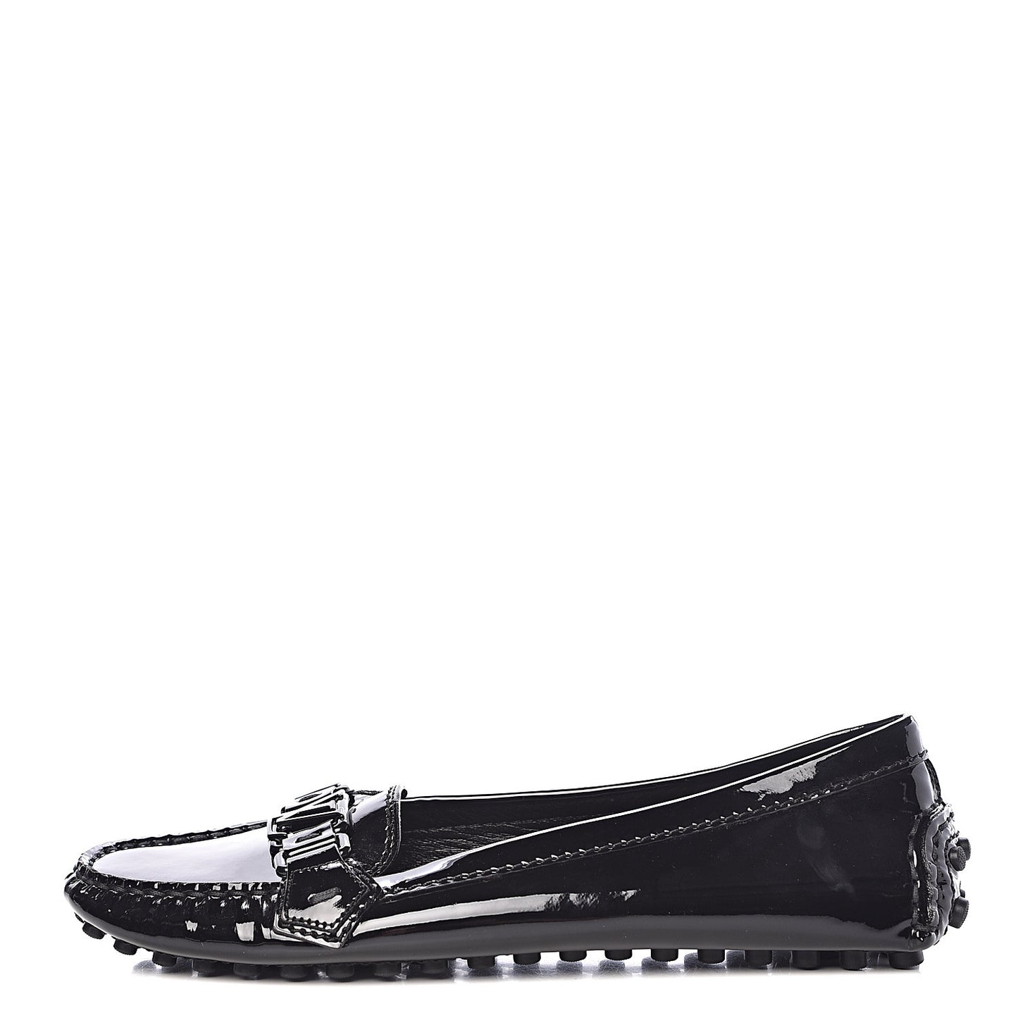Patent Calfskin Oxford Loafers 37.5 Black