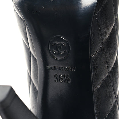 Chanel Lambskin Quilted Cap Toe Pumps 36.5 Black 7 of 8