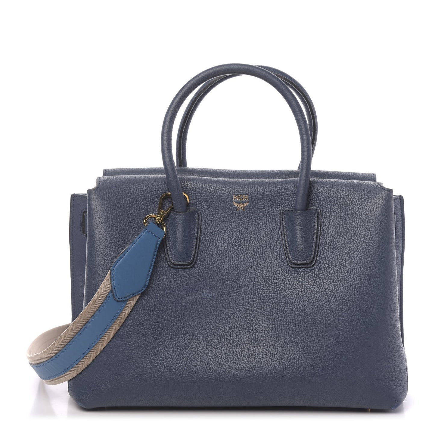 Grained Calfskin Medium Milla Tote Navy