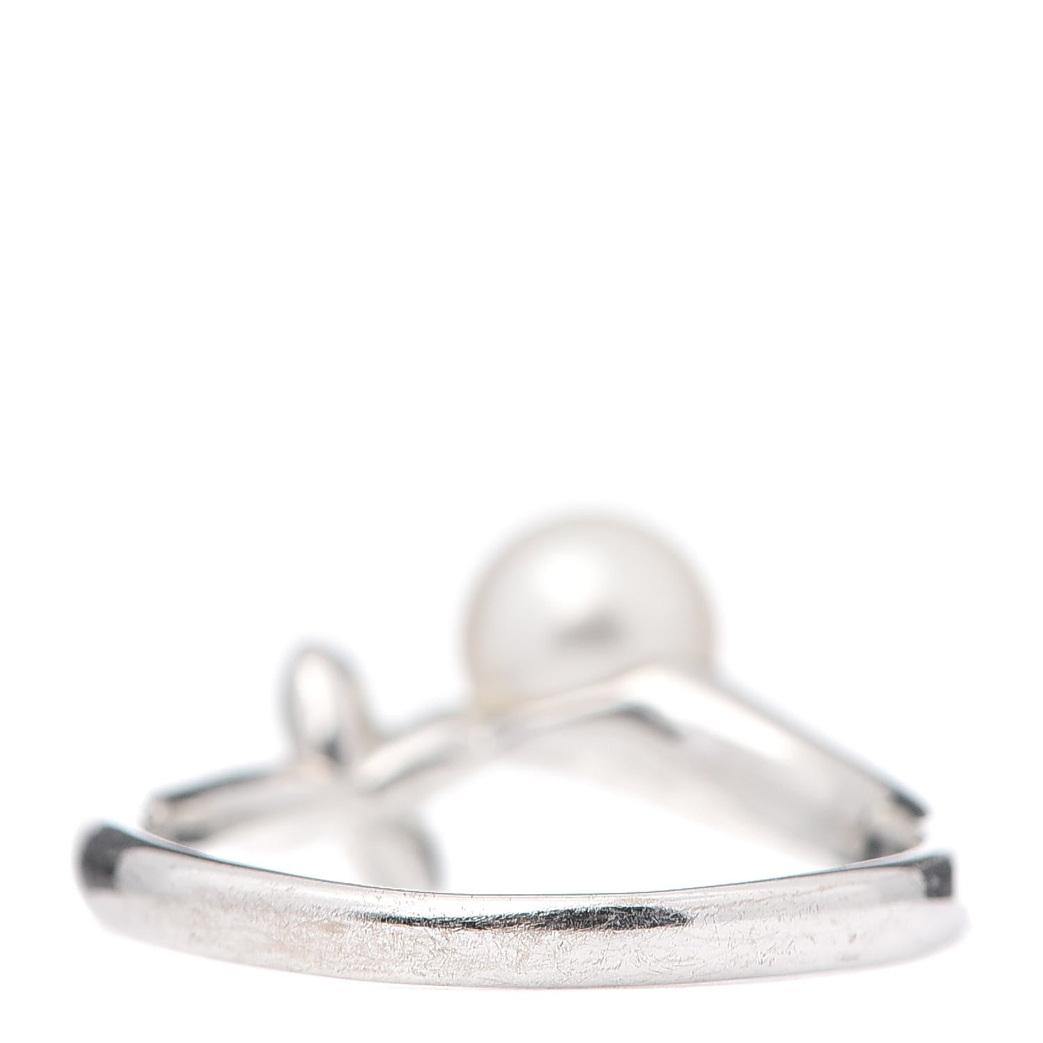 Mikimoto 18K White Gold Diamond Akoya Pearl 6mm Flower Ring 51 5.75 4 of 5