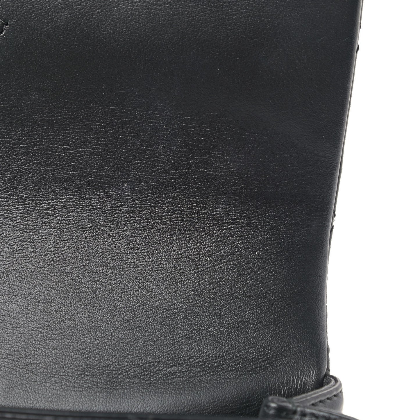Calfskin Quilted Gold Bar Flap Black