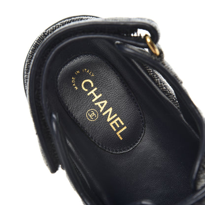 Chanel Velvet Velcro Dad Sandals 37 Grey 7 of 11