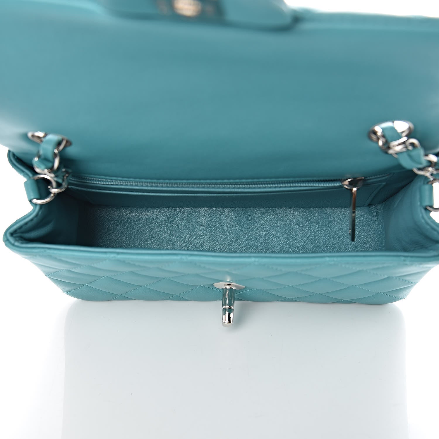 Chanel Lambskin Quilted Mini Rectangular Flap Turquoise 5 of 10