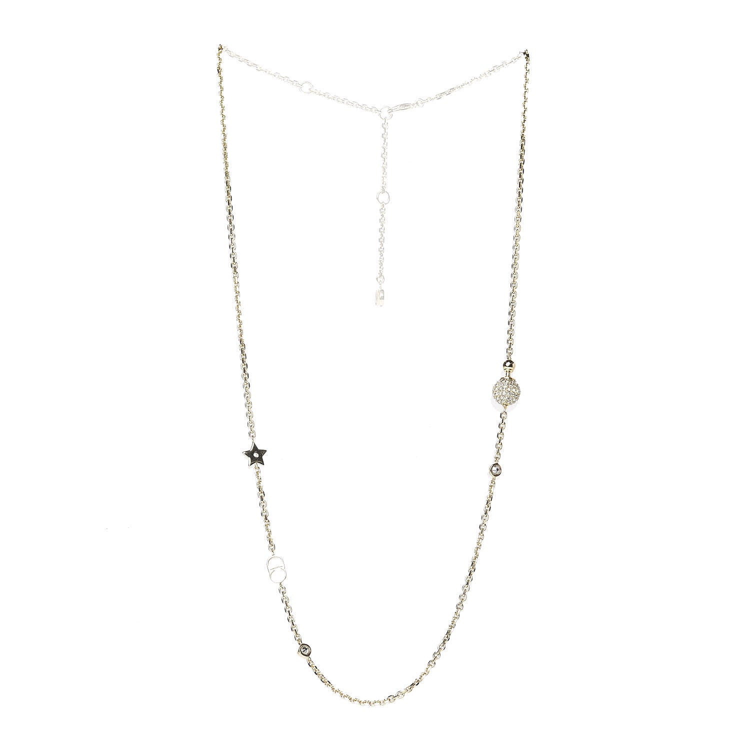 Christian Dior Metal Crystal La Petite Tribale Necklace Gold 3 of 4
