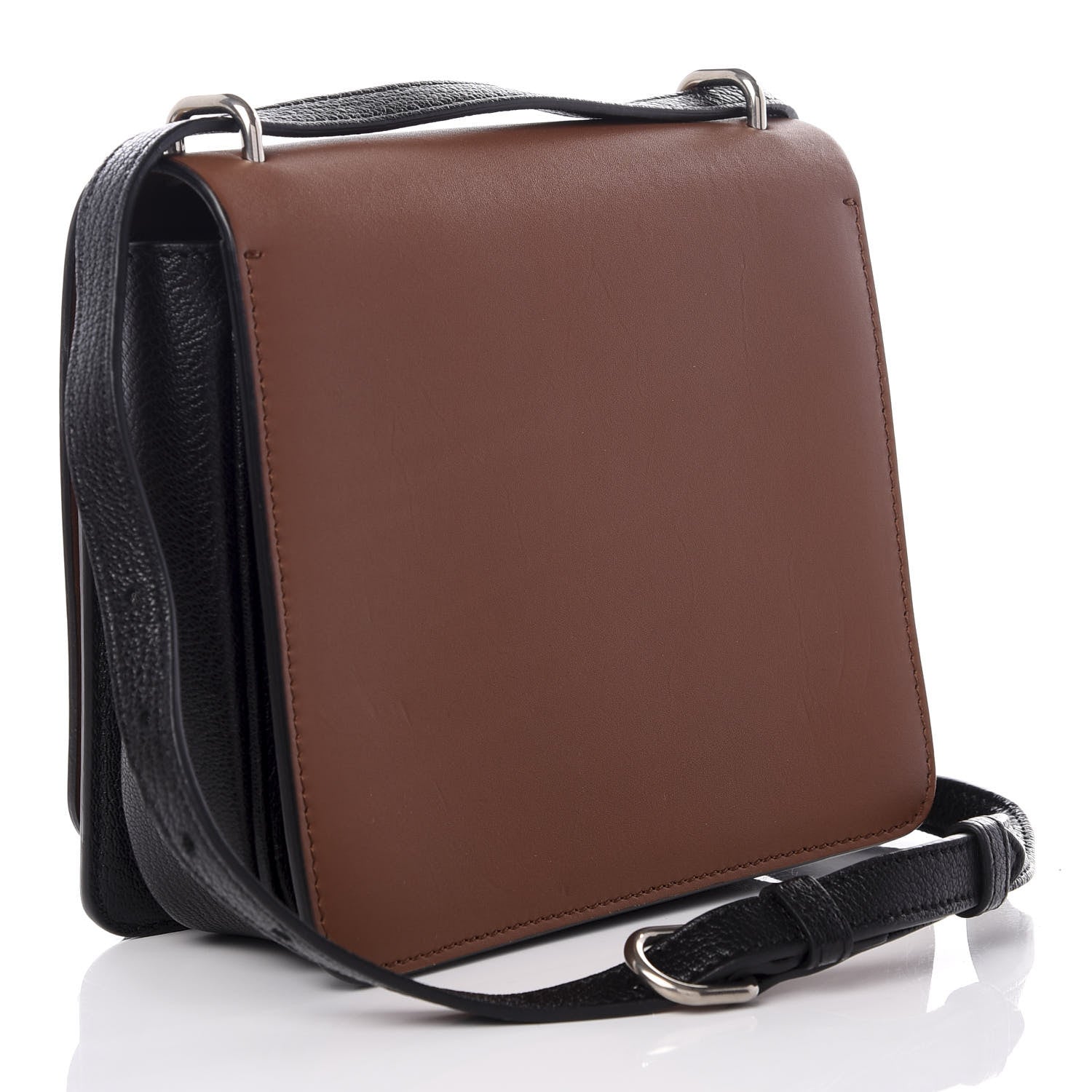 Burberry Calfskin Small D-Ring Bag Tan Black 2 of 9
