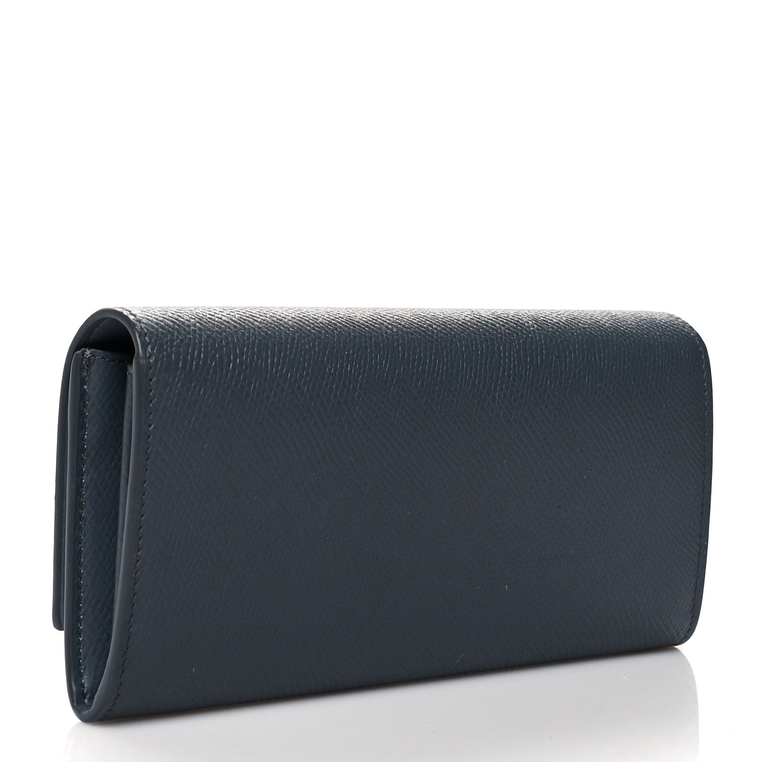 Celine Grained Calfskin Large Flap Wallet Grey 3 of 7