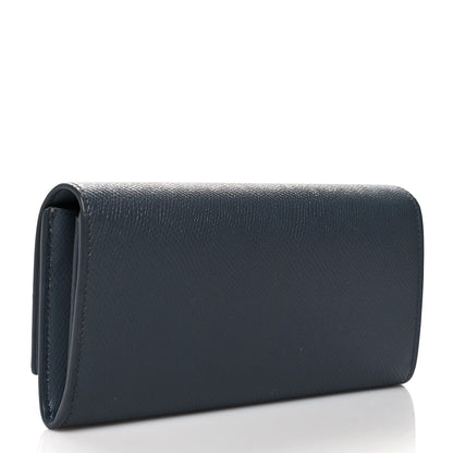 Celine Grained Calfskin Large Flap Wallet Grey 3 of 7