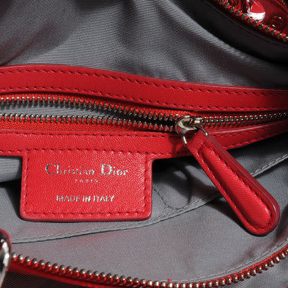 Christian Dior Lambskin Cannage Granville Polochon Geranium 7 of 9