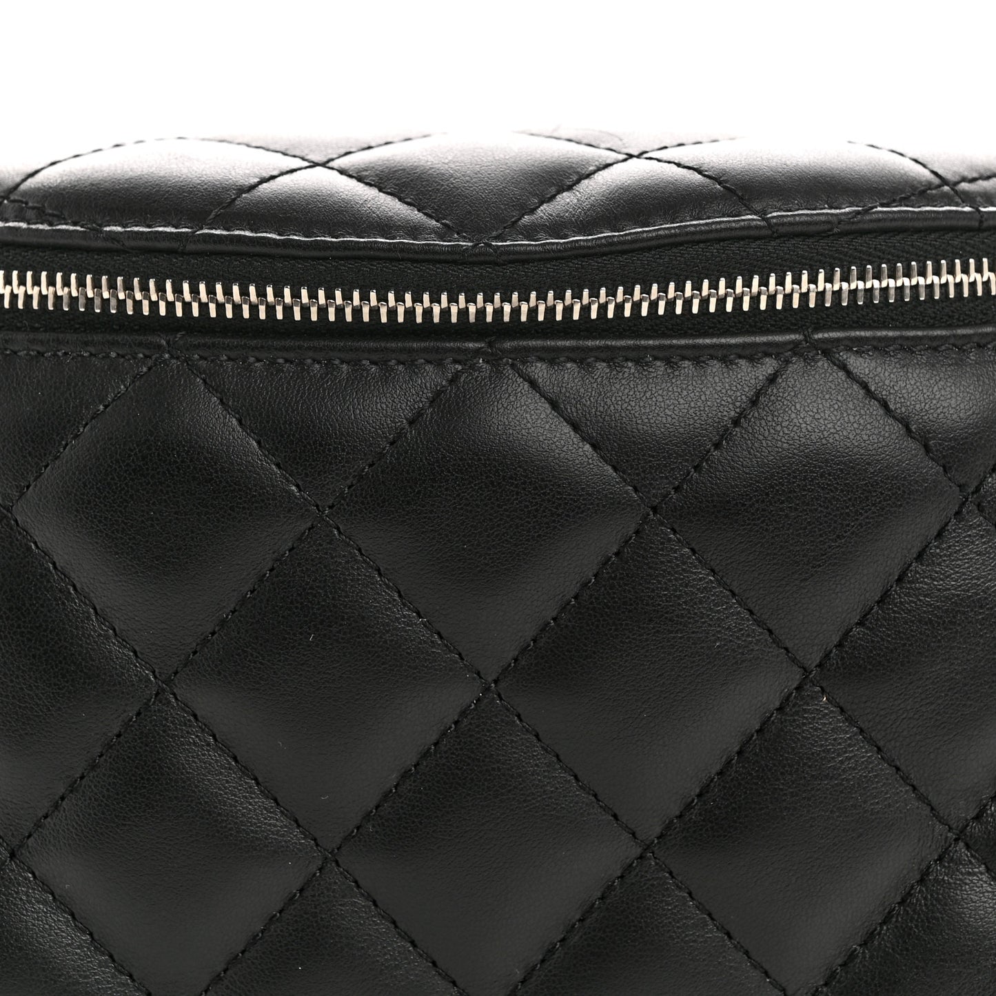 Calfskin Quilted Uniform Waist Belt Bag Black
