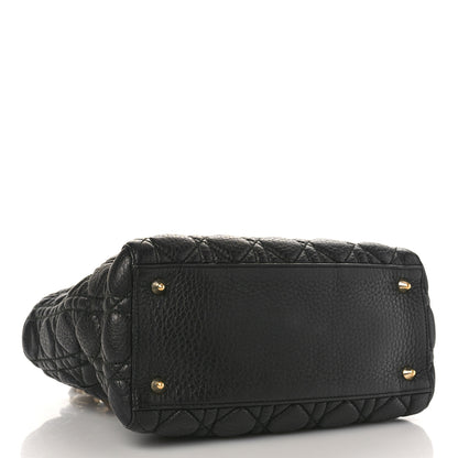 Christian Dior Grained Calfskin Cannage Medium Supple Lady Dior Black 4 of 11