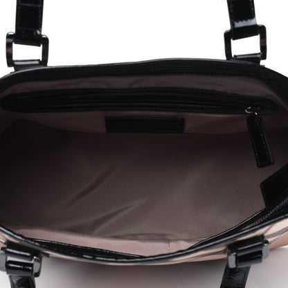 Burberry Nova Check Patent Trim Shopper Tote Black 4 of 7