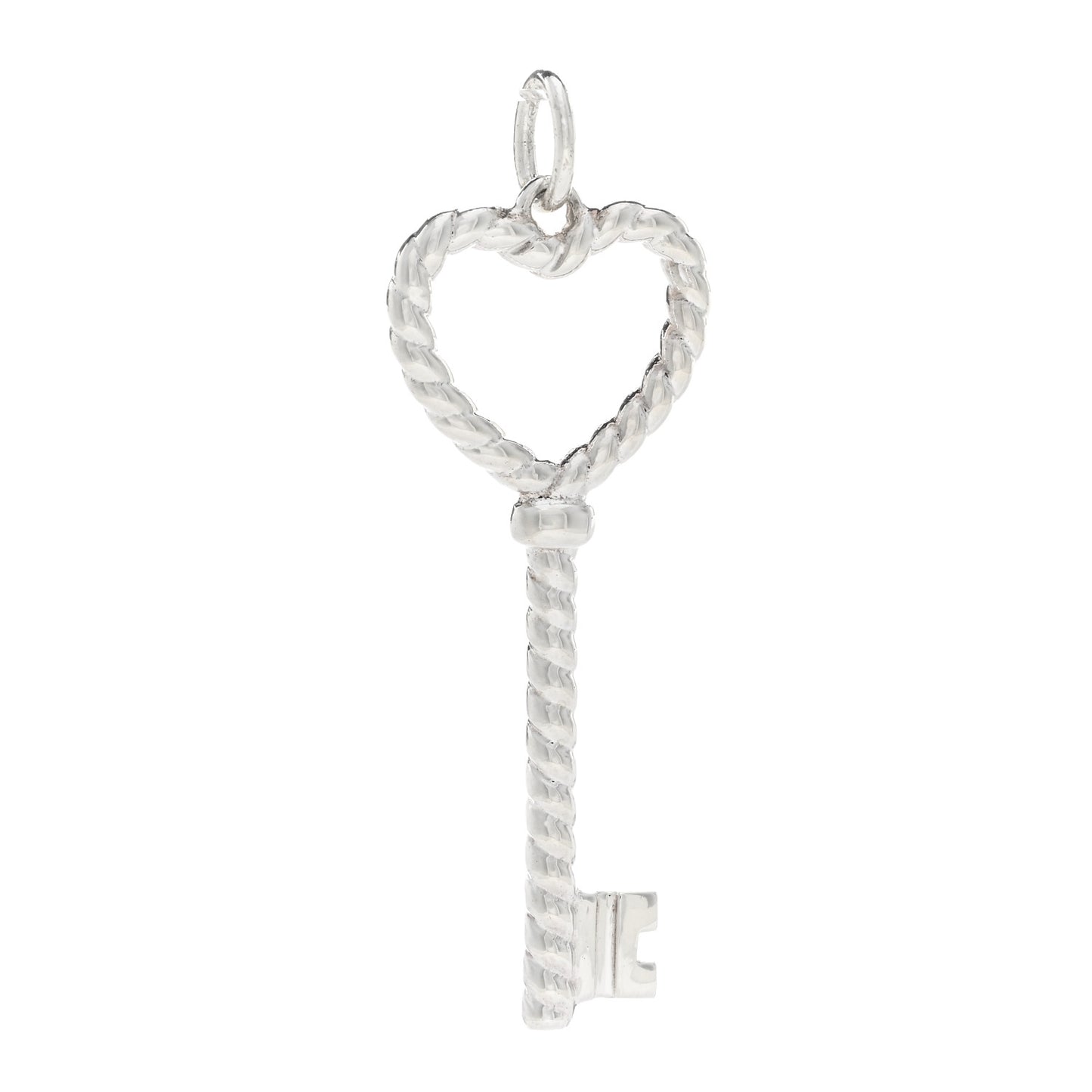 Sterling Silver Twist Heart Key Pendant