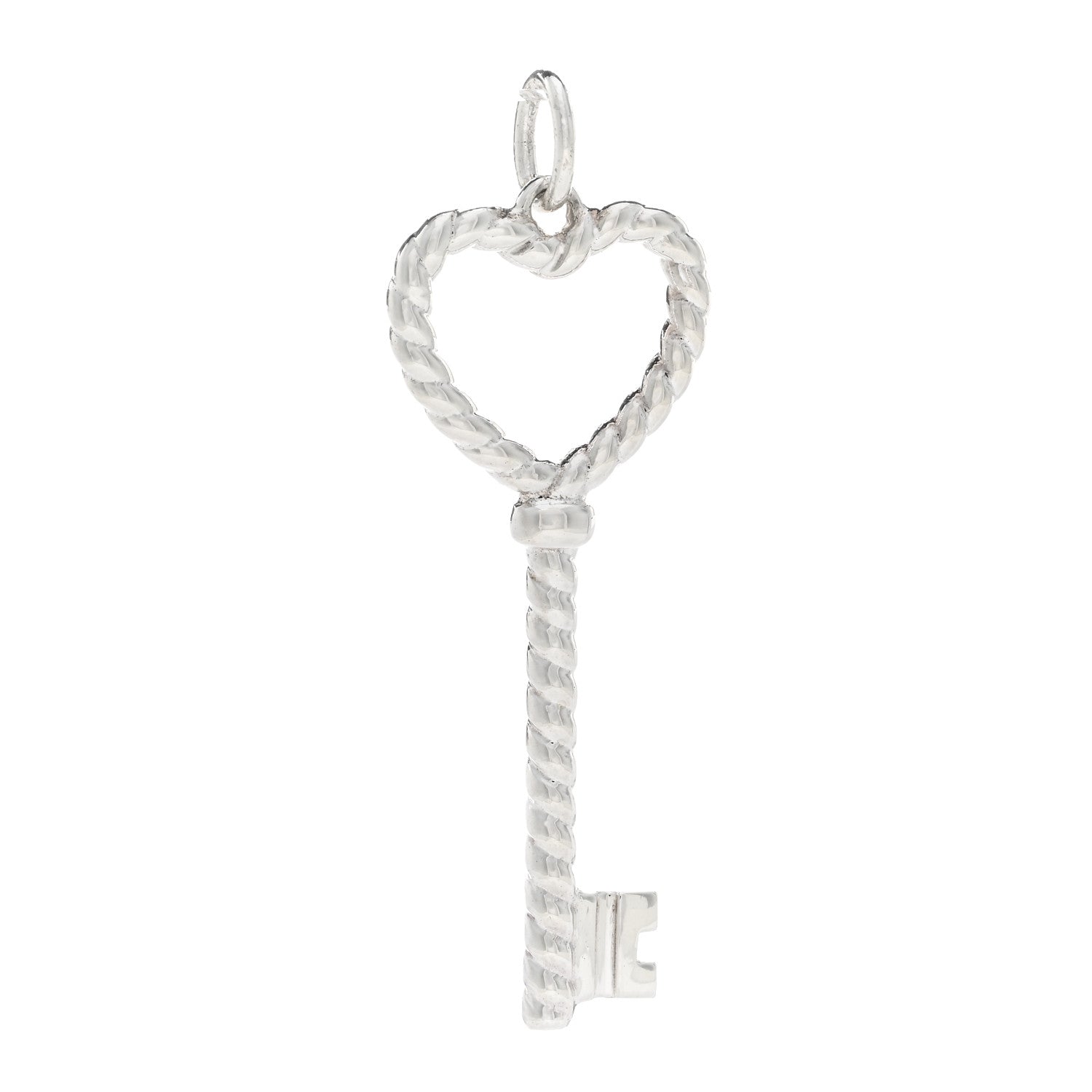 Tiffany Sterling Silver Twist Heart Key Pendant 1 of 3