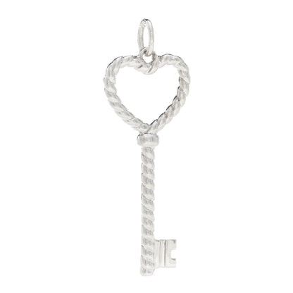 Tiffany Sterling Silver Twist Heart Key Pendant 1 of 3