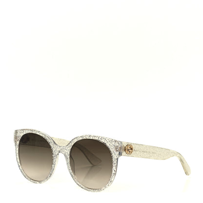 Gucci Acetate Glitter Sunglasses GG0034S Silver 1 of 8