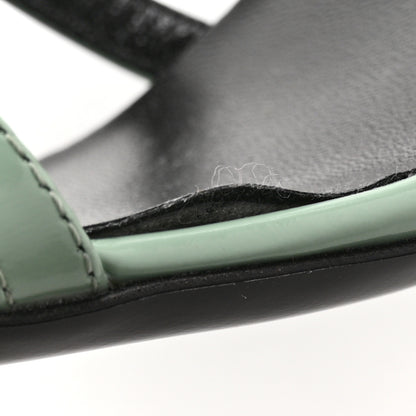 Gucci Regent Calfskin Horsebit Mid Heel Sandals 40 Mystic White 39.5 Pacific Green 9 of 10