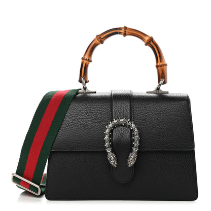 Gucci Dollar Calfskin Crystal Web Medium Dionysus Bamboo Top Handle Bag Black Black Diamond 1 of 10