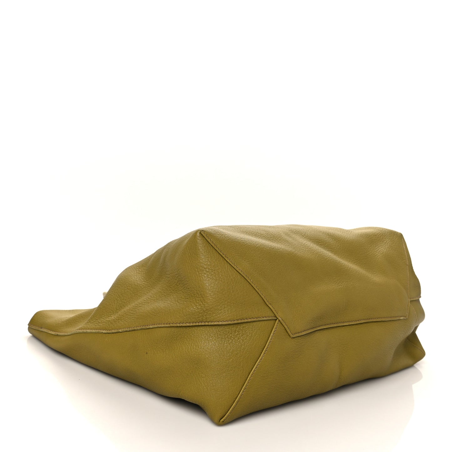 Calfskin Embossed Logo Tote Green