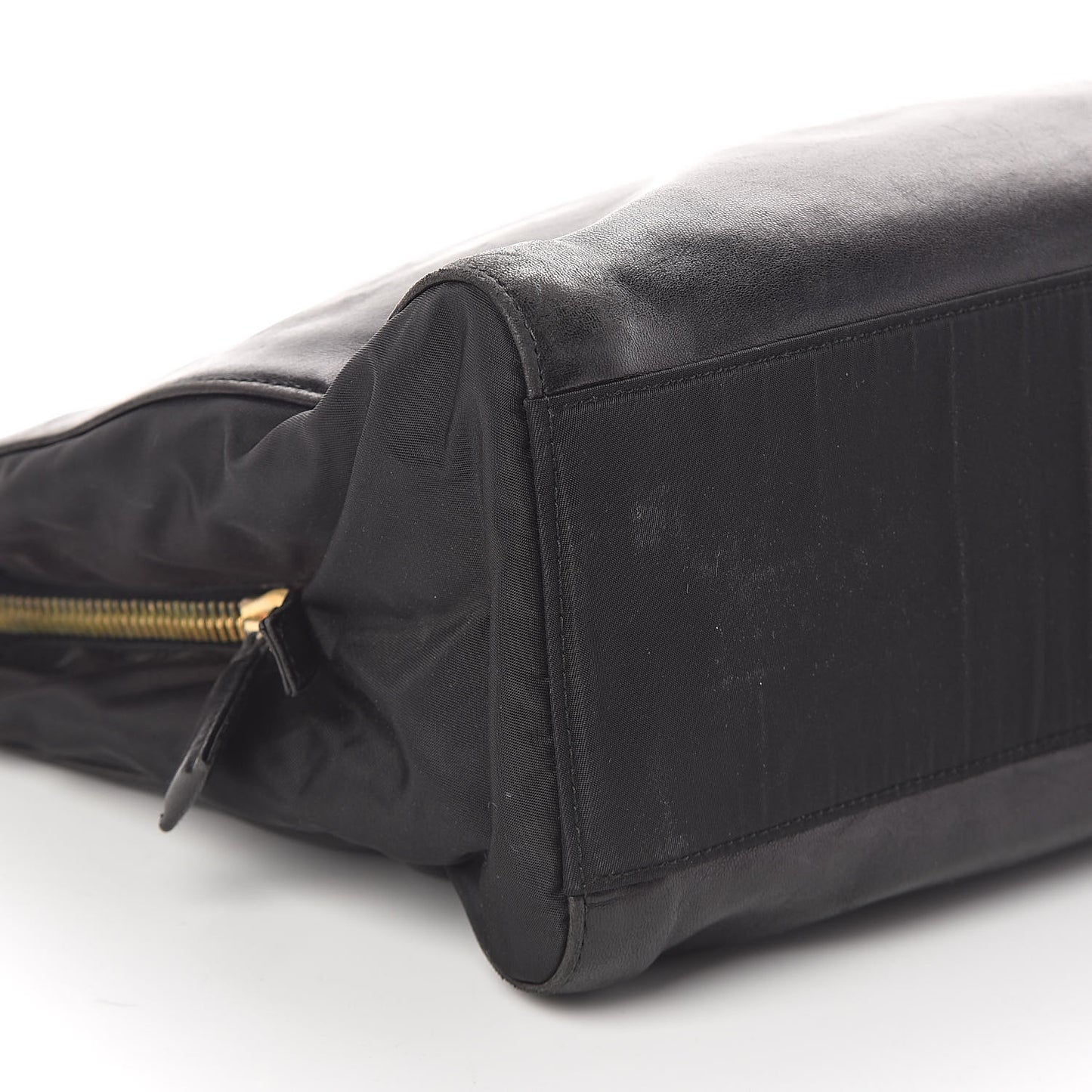 Nappa Tessuto Nylon Chain Tote Black