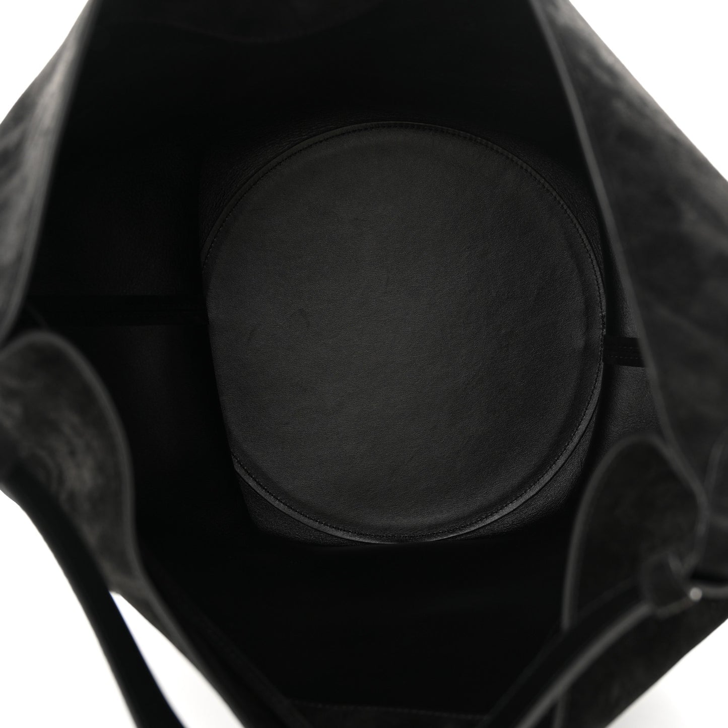 Suede Calfskin Medium Lotus Tote Black