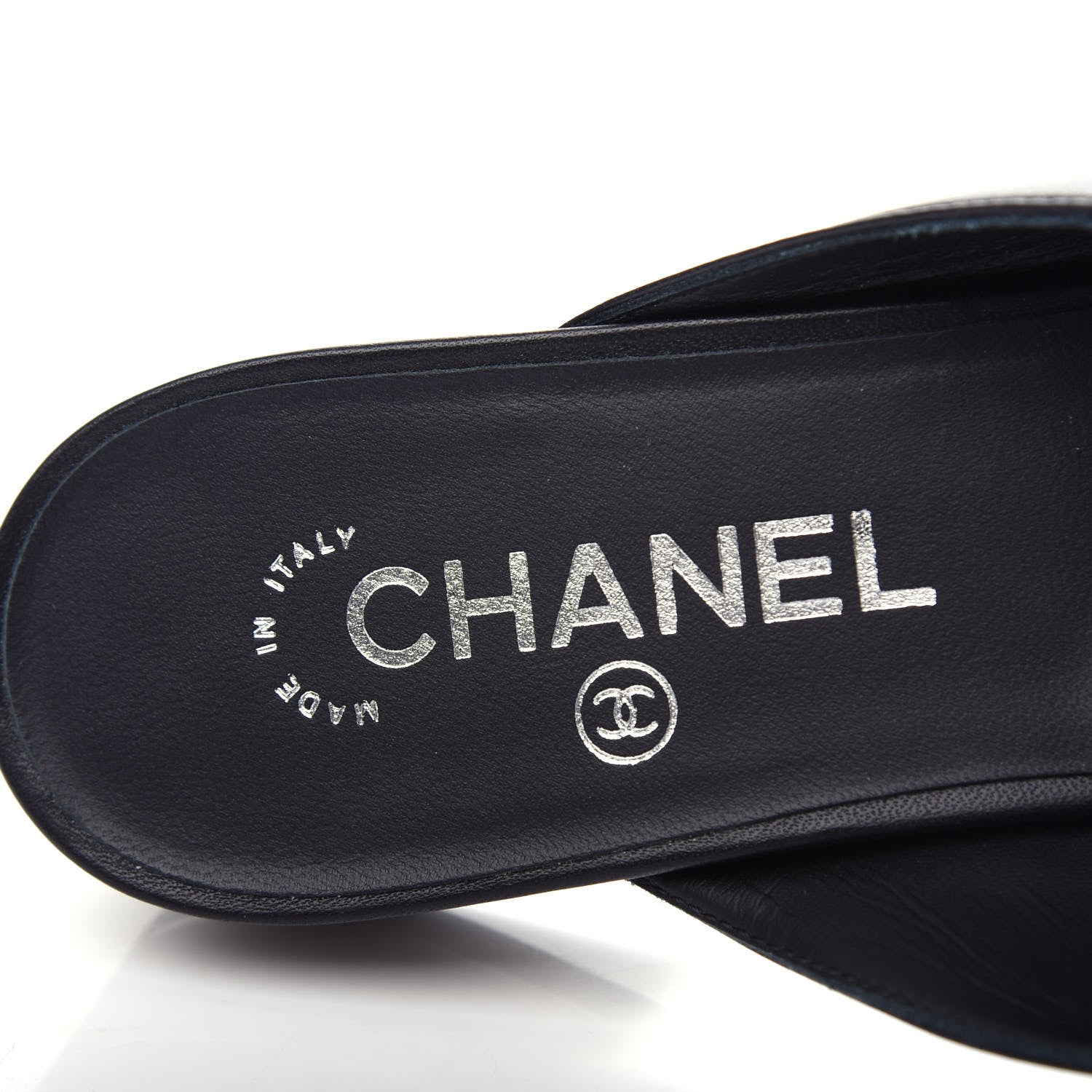 Chanel Lambskin Grosgrain Cap Toe CC Mules 39 Black 8 of 11