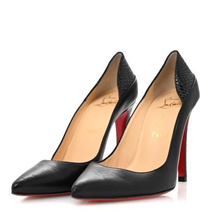 Christian Louboutin Nappa Snakeskin Embossed Maastricht 100 Pumps 37 Black 4 of 9