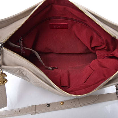 Chanel Aged Calfskin Quilted Large Gabrielle Hobo Beige 5 of 9