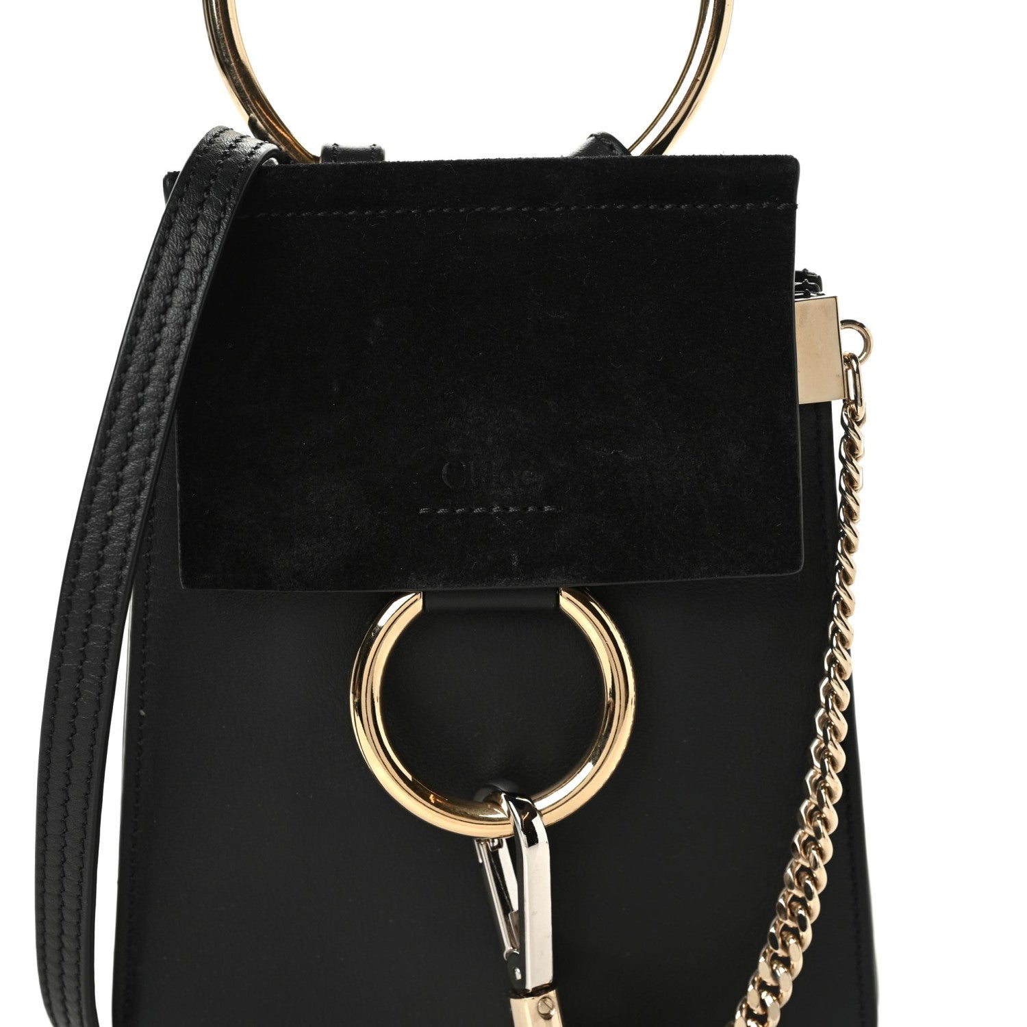Chloe Suede Calfskin Mini Faye Bracelet Bag Black 10 of 10