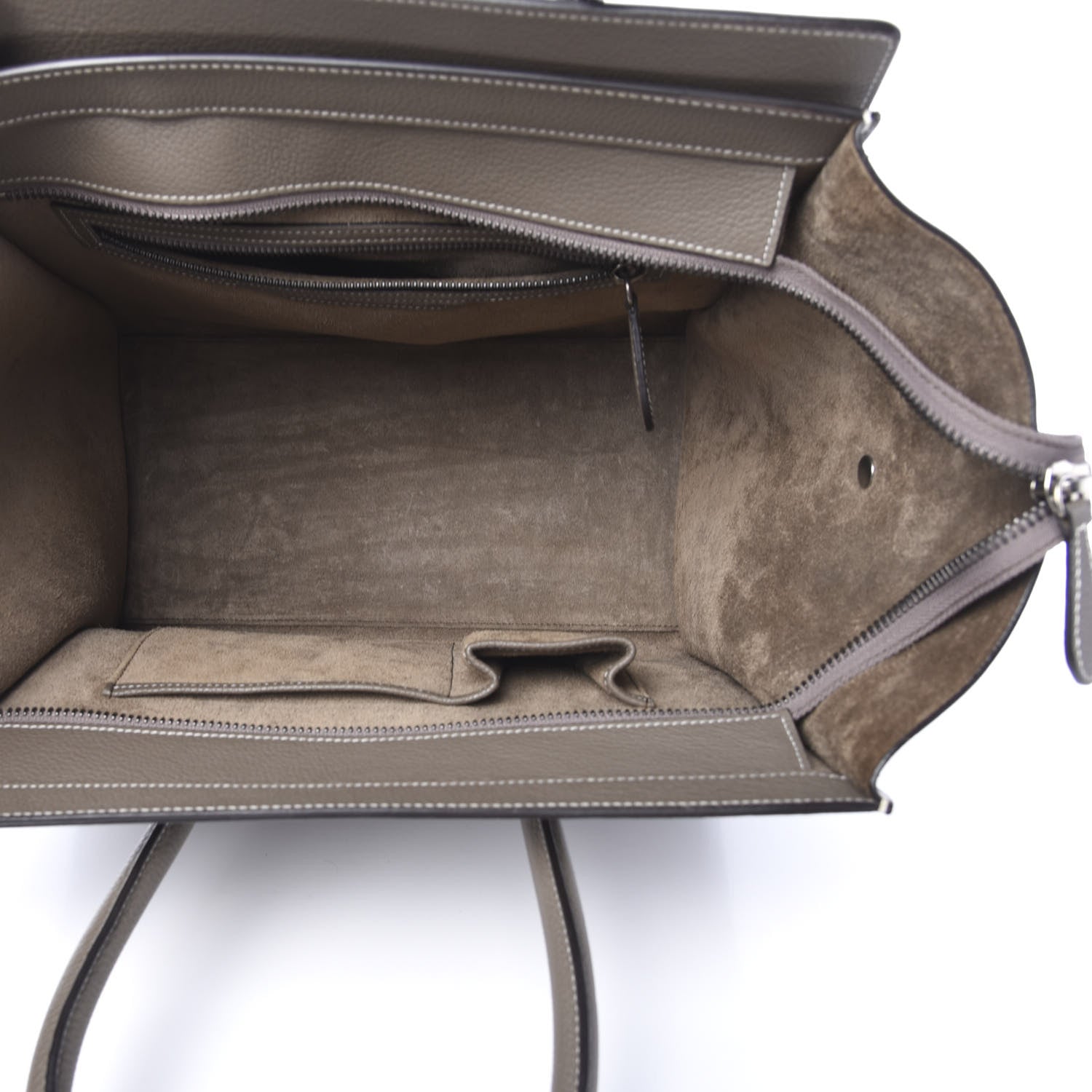 Celine Drummed Calfskin Mini Luggage Souris 4 of 10