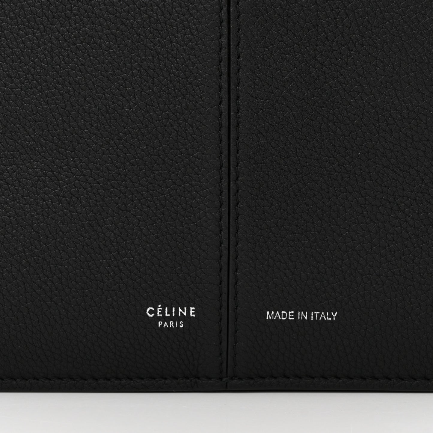 Baby Grained Calfskin Medium Tri-Fold Bag Black