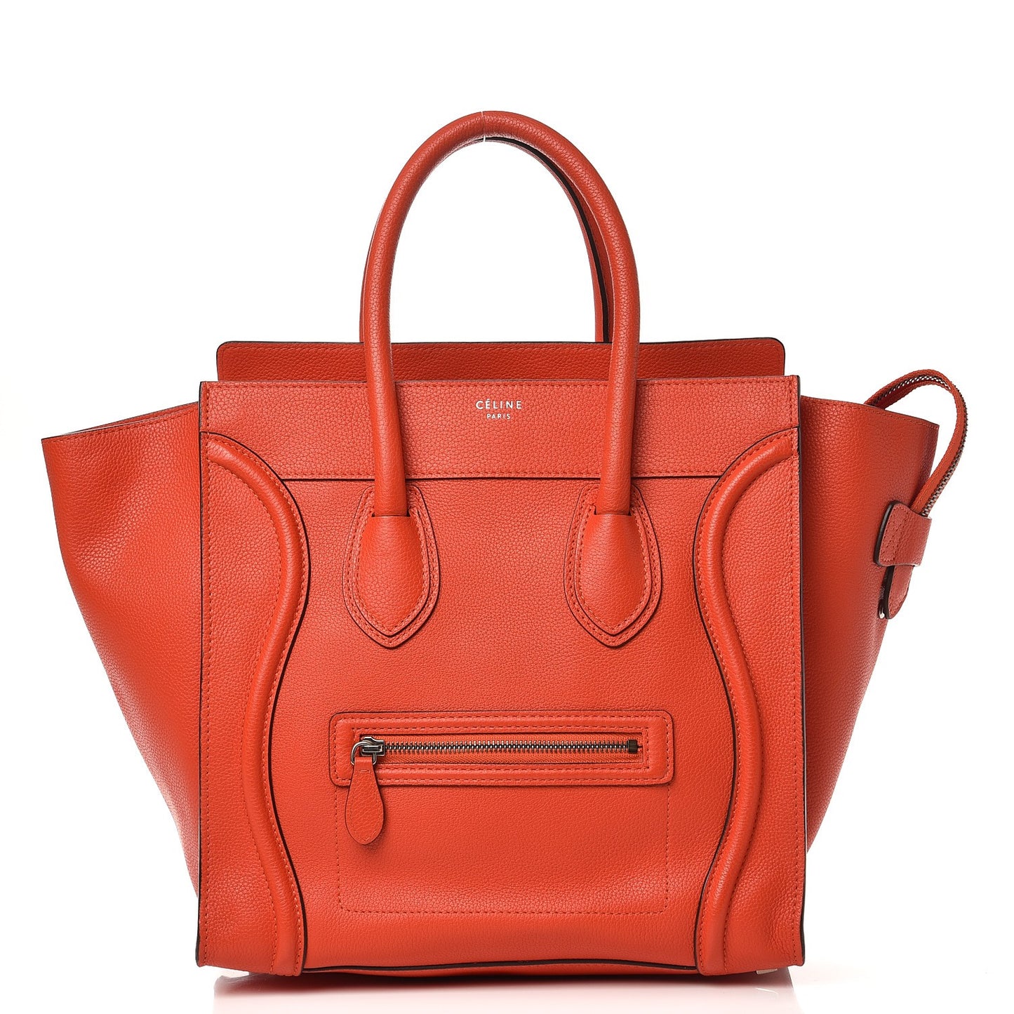 Drummed Calfskin Mini Luggage Vermillion