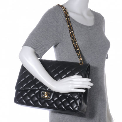 Chanel Lambskin Quilted Maxi Double Flap Black 2 of 10