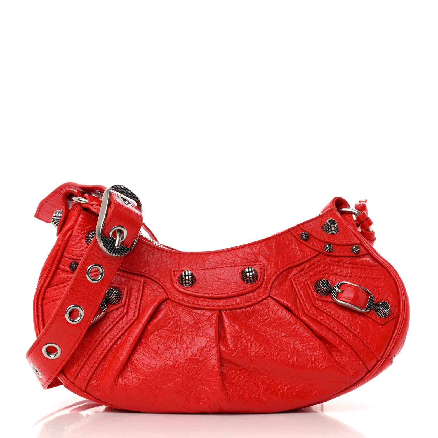 Balenciaga Agneau Arena Le Cagole Shoulder Bag XS Tomato Red 3 of 13