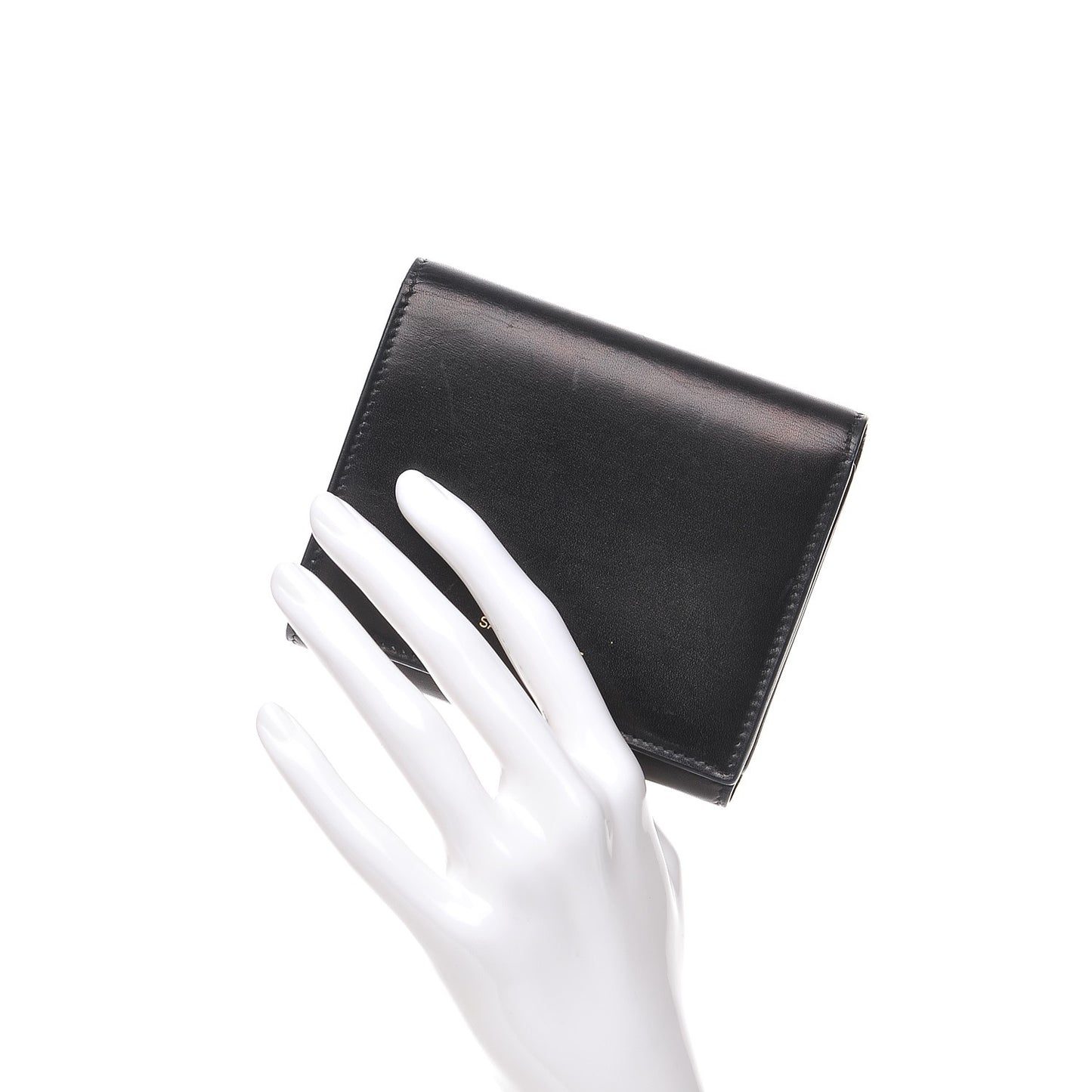 Smooth Calfskin Compact Wallet Black
