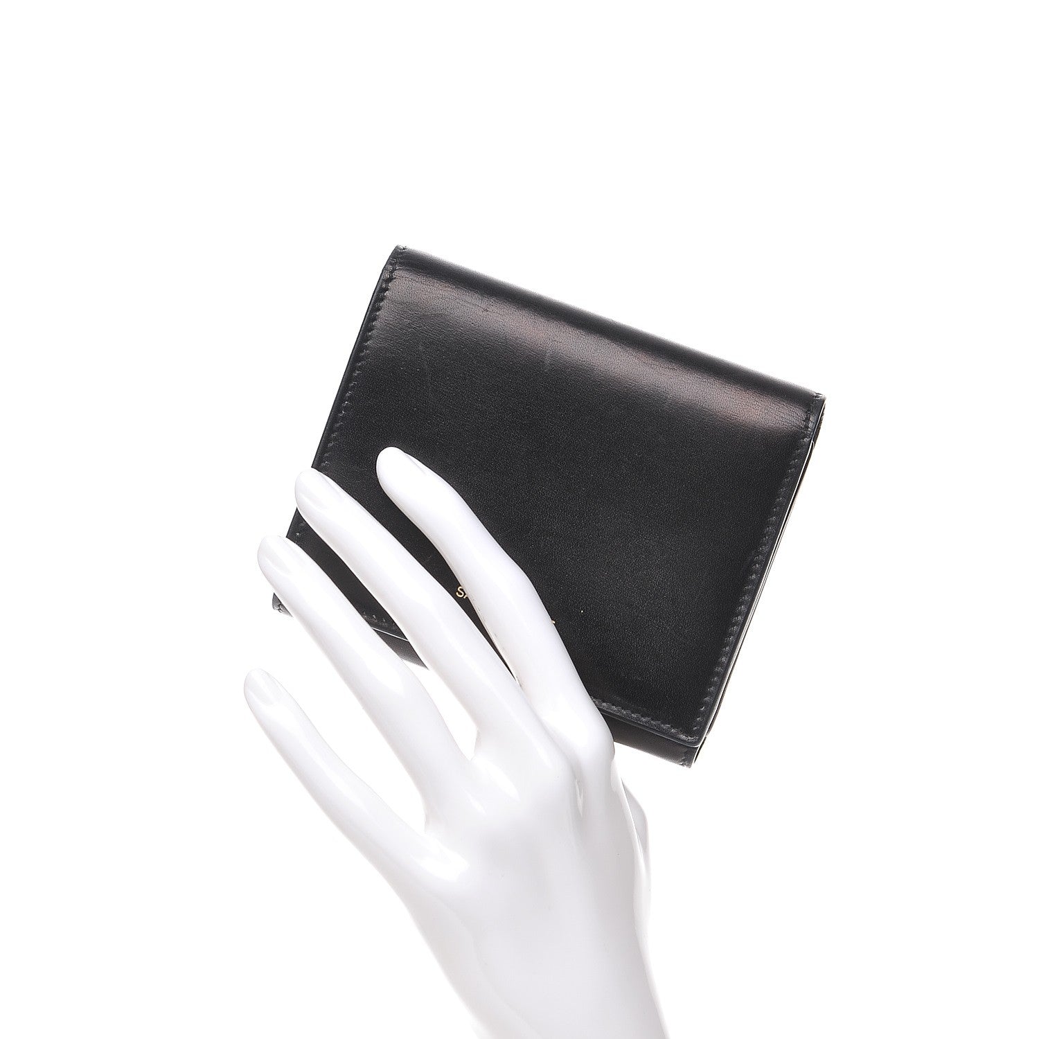Saint Laurent Smooth Calfskin Compact Wallet Black 2 of 7