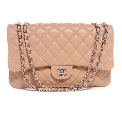 Chanel Lambskin Quilted Jumbo Chanel 3 Flap Beige 1 of 8