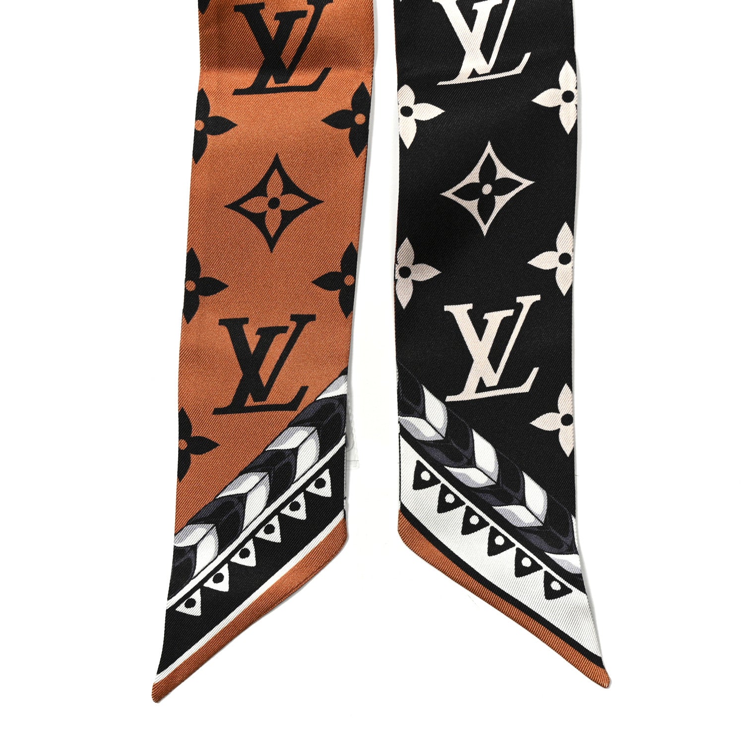 Louis Vuitton Silk Monogram LV Crafty Bi Color BB Bandeau Caramel Black 2 of 4